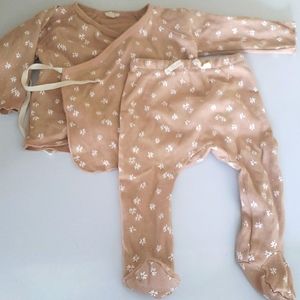 Quincy Mae Kimono Top & Footed Pants 6-12 months